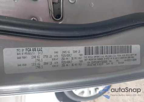 2017 Dodge Journey Se from USA, damaged, VIN 3C4PDCAB7HT626826